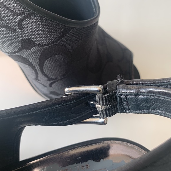 COACH Black Signature Logo Canvas Slingback Pumps: SIZE 8 - Picture 12 of 15